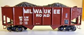 36640 34 2-bay Flat Hopper Ho Scale Athearn Milwaukee Road 34ft Kadee Couplers Metal Wheels