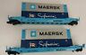 6-27702 Lionel Scale Maersk Maxi Stack Flat Car Set Containers