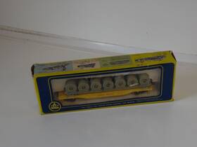 5206-04 A.h.m. Flat With Coil Union Pacific Ho Gauge Ready To Run