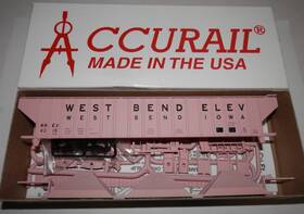 8078 Accurail Ho West Bend Elev. Iowa Pink Pullman Standard Covered Hopper Kit #8078