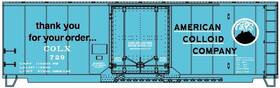 81412 Accurail Ho Scale Kit 40ft Steel Boxcar American Colloid Company/colx #729
