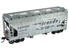 2200-005 Accurail / Micro-trains Line Ho Accurail/micro-trains Mtl Kit D&rgw 2-bay Covered Hopper - Weathered