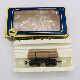 6120-02 Ahm 6120-20 Rivarossi Log Car With Real Wood In Original Damaged Box Train