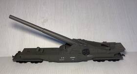 Ahm/rivarossi 037135991606 Us Army #114 Ho Military Freight Flat Car With Big Thunder Howitzer Cannon Gun