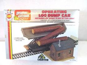 11011 Ahm/rivarossi 1/87 Ho Scale Operating Log Dump Car -new In Box - Factory Sealed