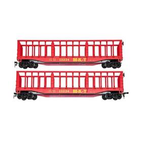 13224 Ahm/rivarossi Ho Scale Mkt Missouri Kansas And Texas Pulpwood Rack Cars - Lot Of 2