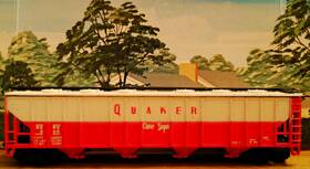 4446g Ahm/rivarossi 4446c N Scale - 4 Bay Covered Hopper Quaker Cane Sugar Nsrx 305 Loose No Box