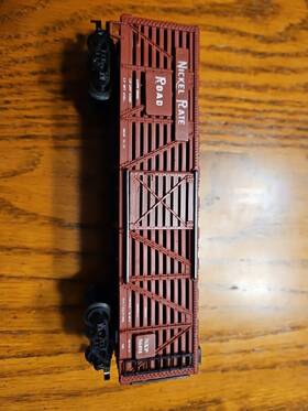 50491 Ahm/rivarossi Ho Scale 40ft Stock Car Nickel Plate Road Brown #50491 Built