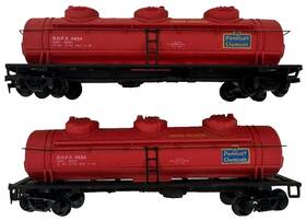 5480k Ahm/rivarossi Set Of 2 Ho Scale 3 Dome Tank Car Penn Salt Chemicals Red #4654 Bnos