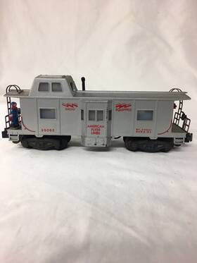 25052 American Flyer S Train Silver Action Brakeman Operating Baywindow Caboose