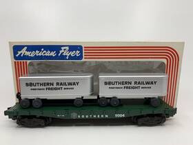4-9004 American Flyer S Gauge Southern Flatcar With Trailers Ln/box
