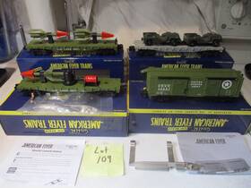 48877 American Flyer Army Rocket Cars Unloading Boxcar Navy Flat 4 For One Bid