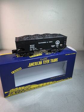 6-44090 American Flyer Baltimore And Ohio 2-bay Hopper With Coal Load Nib
