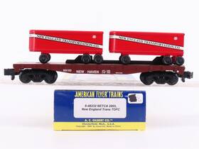 6-48232 American Flyer S Scale Necta 2003 New England Tofc Flatcar 63 With Trailers