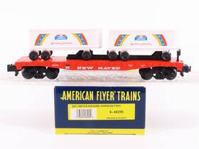 6-48295 American Flyer S Scale Netca Nh New Haven Flat Car #48295 With Trailers
