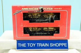 6-48507 American Flyer 48507 Us Army S Gauge Set Of Two Flatcars W Tanks. New In Box
