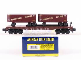6-48548 American Flyer S Scale Prr Pennsylvania Flat Car #480078 With Trailers