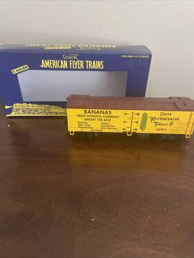 6-49953 American Flyer Union Refrigerator Bananas Wood Side Reefer Nib