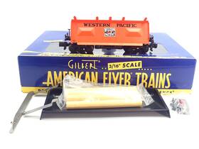 6-49057 American Flyer 649057 S-gauge Western Pacific Log Dump Car - Nib