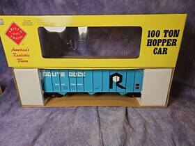 Art41428px-c Aristocraft 022801414282 Mint Route Rock 100 Ton Coal Hopper Car Blue G Scale