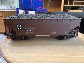 Art-41802 Aristocraft Aristo-craft 41802 Santa Fe 2 Bay Hopper With Coal Load G Scale C8/ln 1 Gauge