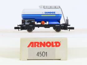 719-1p Arnold 4501 N Scale Db German Inch Sandoz Short Tank Car #719-1p