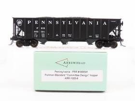 Arr-1005-9 Arrowhead Ho Scale Prr Pennsylvania 3 Bay Hopper #666581 - With Load