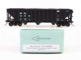 Arr-1010-1 Arrowhead Ho Scale Pc Penn Central Railroad 3-bay Hopper #443584