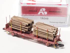 46.820.01 Atelier Barkvieren Metal Fr/ab Z-scale T Gab Kbps-x Stake Car Swedish Railroad By H. Freudenreich