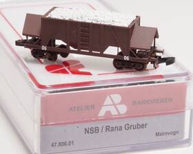47.806.01 Atelier Barkvieren Metal Fr/ab Z-scale Lime / Ore Hopper Car Nsb Norway By H. Freudenreich New