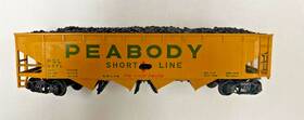 6671 Athearn 0816 Vintage Ho Scale Peabody Short Line #6671 Coal Hopper Car Weathered