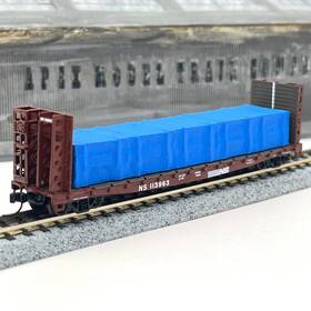 10887 Athearn Norfolk Southern 53 Ft Bulkhead Flat Car Tarp Covered Load N Scale