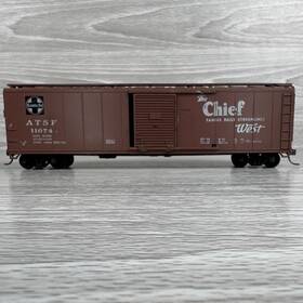 11074 Athearn Ho Scale Box Car Santa Fe Atsf The Chief Brown Freight Train