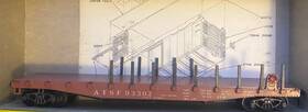 1400-98 Athearn 1400- 98 Ho - 50ft Flat Car With Stakes Atsf 93302 Swa4