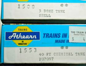 Athearn 1500-1553 2 Ho Rail Car Kits 1500 3 Dome Shell Tank 1553 Dupont Chemical Nib