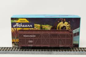 24099 Athearn 1773 Ho Blue Box 40ft Stock Car Texas And Pacific T&p Brown Built