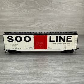 177850 Athearn Ho Scale Plug Door Box Car Soo Line White Freight Train