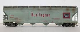 184507 Athearn Ho Scale Covered Hopper 4bay Rtr Burlington Kadees Metalwheels Weathered
