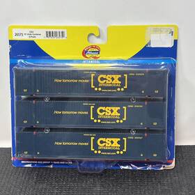 Ath26575 Athearn 26575 Ho 53 Csx Jindo Container 3-pack Blue Rtr