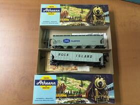 55227 Athearn Union Carbide Rock Island Ho Gauge Gray Freight Cars Plastic