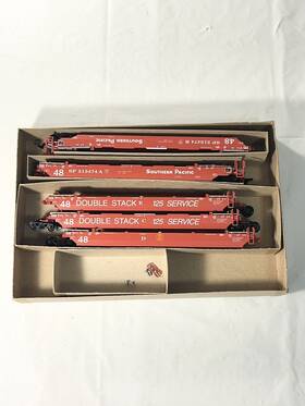 Maxi-3 Athearn 5919 Ho Southern Pacific Gunderson Well Car Kit Set Of 5 Used