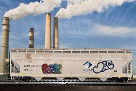 Ath72324 Athearn 72324 Ho Acf 5250 54 Covered Hopper Admx 85164 Weathered Graffiti