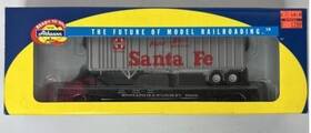 72449 Athearn Ho Scale Santa Fe 50ft Flat Car With Trailer Ex/box