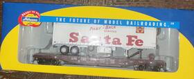 72475 Athearn Ho Scale 40ft Santa Fe Road 50ft Flat Car With40ft Trailer New In Box