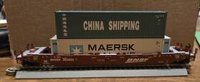 72553 Athearn Ho Scale Bnsf Husky Stack Well Car With 2 Containers