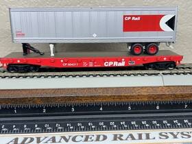 92065 Athearn Canadian Pacific- 59ft Flat Car With 45 Ft Trailer Tofc / Pacman Red Ho Scale New