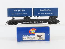 92370 Athearn Ho Scale Nkp Nickel Plate Road 50ft Flat Car #1955 With 2 Trailers