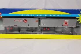 92604 Athearn 92603 Rtr Rio Grande 85ft Flat Car #92604 And 2-40ft Trlrs Ho Scale