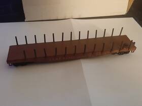 93-302 Athearn Ho 50ft Santa Fe A.t.s.f. #93302 Stake-side Flat Car With Couplers
