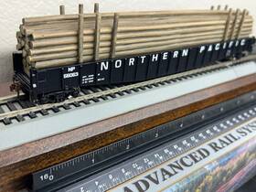 93658 Athearn Northern Pacific - 65 Ft Drop End Mill Gondola With Resin Pole Load Ho Scale New